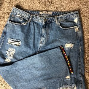 POM POM ZARA BOYFRIEND JEANS SZ 14
